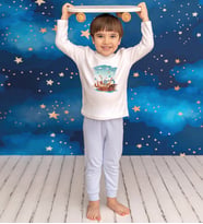 Pia Baby GL2019 İsme Özel Çocuk Pijama Takımı 1-8 Yaş (Mavi)