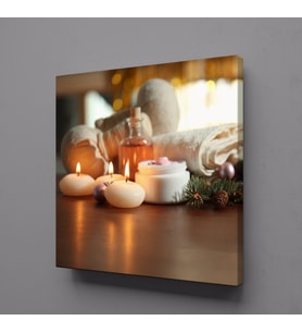 BEYAZ MUM RESİMLERİ KANVAS TABLO 80x80cm (Karışık)