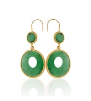 Kadir Jewellery 22 Ayar Altın Kaplama Kadın Taşlı Küpe -El İşçiliği Ve Hipoalerjenik Küpe