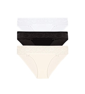 3 lü Paket Şahin Bayan Dantelli Likralı Bikini Külot 30623