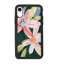 iPhone XR Suluboya Çiçek Tasarımlı Glossy Telefon Kılıfı