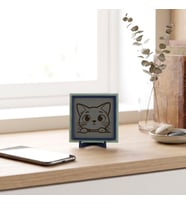 Kedi Yüzü Detaylı Modern Dekoratif Obje, Ev ve Ofise Estetik ve Neşe Veren Masaüstü Aksesuar 10x10cm