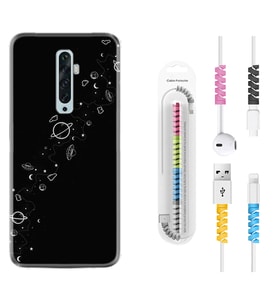 Oppo Reno 2Z 4 Lite 4 Pro 5 6 7 A31 Kılıf Kablo Koruma Spiral Silikon Planet 1620