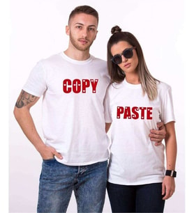 Tshirthane Copy Paste Kopyala Yapıştır Sevgili Kombinleri Tshirt Kombini (Tek Ürün Fiyatıdır.)