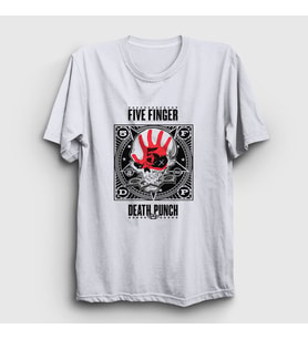 Presmono Unisex Beyaz Logo V2 Five Finger Death Punch T-Shirt 292661tt