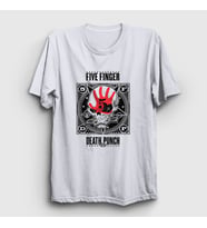 Presmono Unisex Beyaz Logo V2 Five Finger Death Punch T-Shirt 292661tt
