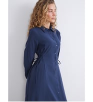 LCW Modest Lacivert Modal Karışımlı Gömlek Elbise