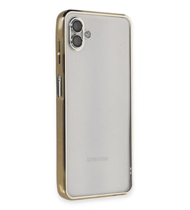 Durukar® Samsung Galaxy A04 Kılıf Lensli Silikon - Gold