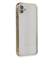 Durukar® Samsung Galaxy A04 Kılıf Lensli Silikon - Gold