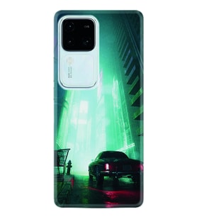 Vivo V30 Kılıf Silikon Desen Özel Seri Night Cars 1619