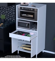 MODİLAYN BİRCE LİNA 70 x 162,4 x 48 cm 1 ÇEKMECE 2 KAPAK 4 RAF MİKRO DALGA MİNİ FIRIN DOLABI