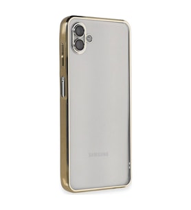 Samsung Galaxy A04 Kılıf Razer Lensli Silikon - Gold