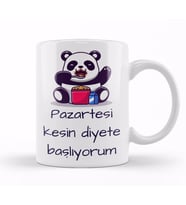 Pazartesi Kesin Diyete Başlıyorum Kupa Bardak Porselen