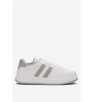 Unisex Düz Hafif Taban Günlük Sneaker Ayakkabı BEYAZ - GRİ