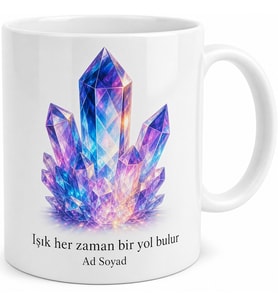 Kristal Deseni Temalı Baskılı Kupa Bardak Hediye Özel Tasarım Porselen Mug