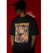 Tasarım Bad Bunny Rapper Şarkıcı Baskılı Unisex Oversize Tişört
