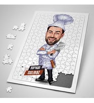 Yemeklerin Ustası Karikatürlü 240 Parça Kişiye Özel  Puzzle