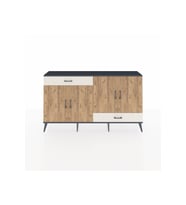 Arges Konsol 5 Raflı 2 Çekmeceli 4 Kapaklı 176x30x99 Antrasit-Çam/Aytaşı