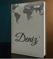BK Gift Kişiye Özel İsimli Termo Sert Kapak 2026 Gri Ajanda -3, Öğretmenler Günü Hediyesi, Yeni İş Hediyesi