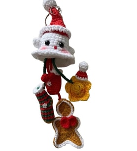 Noel Baba Amigurumi Organik Anahtarlık Oyuncak