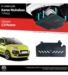 S-Dizayn Citroen C3 Picasso Çelik Karter Muhafaza 2009-2012 A+ Kalite (Karışık)