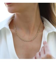 Üçgen Taşlı Gold Kaplama Trend Gümüş Kolye