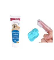 Bioline Portakal Aromalı Kedi Ve Köpek Diş Macunu 100 Gr + Parmak Diş Fırçası