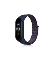 Xiaomi Mi Band 4 Hasırlı Cırtcırtlı Kordon - Lacivert-mor