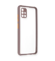 Samsung Galaxy A71 Kılıf Miami Şeffaf Silikon - Açık Mor