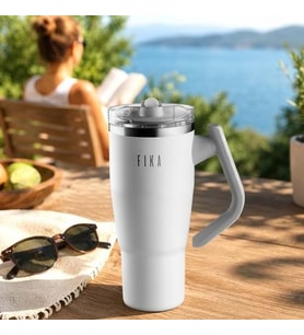 FİKA LUMİ DÖNER KULP TERMOS 950ML BEYAZ -1001560