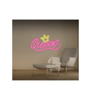 Queen Yazılı Taç Figürlü Neon Tabela