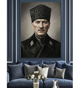 Mustafa Kemal Atatürk Dekoratif Kanvas - Mdf Ahşap Tablo