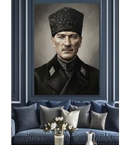 Mustafa Kemal Atatürk Dekoratif Kanvas - Mdf Ahşap Tablo