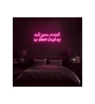 All You Need Is Love Lashes Yazılı Neon Tabela