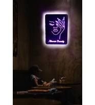 Lucenda Led Işıklı Kişiselleştirilebilir Kadın Temalı Tablo Biana Dekoratif Gece Lambası (Beyaz)