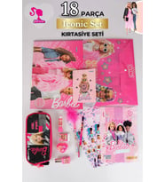 DEKOMUS İLE YENİ SEZON LİSANSLI BARBIE KALEM ÇANTASI İLE 13 PARÇA FULL + FULL KIRTASİYE / OKUL SETİ (Pamuk Şeker)