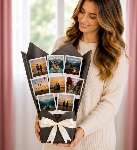 Kişiye Özel 8 Fotoğraflı Fotoğraf Buketi