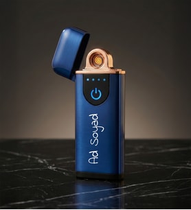 Kişiye Özel İsim Baskılı Mavi USB Şarjlı Alevsiz Premium Çakmak