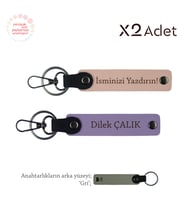 Doktora Yılbaşı Armağanı, İsimli 2’li Anahtarlık Takımı, Yavru Ağzı-Mor Menekşe-Gri