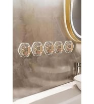 Renkli Kendinden Yapışkanlı Buz Desen Duvar Askısı, Banyo ve Mutfak için Askı, 5'li Set, Altıgen