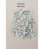 Oya Abiye Bileklik Kolye Pleksi Metalik Plastik Pul Gümüş Renk 24 gram 465 adet - BNC569