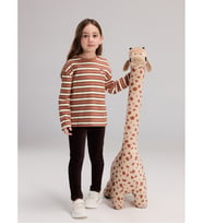 LCW Kids Kahverengi Beli Lastikli Basic Kız Çocuk Kadife Tayt