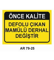 İŞ GÜVENLİĞİ UYARI LEVHASI 1 ADET PVC 21 X 29CM