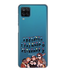 Samsung Galaxy A12/M12 Uyumlu Stranger Things Desenli Şeffaf Telefon Kılıfı