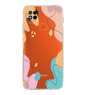 Xiaomi Redmi 9C  Kamera Korumalı Kapak Karışık Renkler Tasarımlı Şeffaf  Kılıf