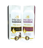 PROBIO Pro Gold Seri Saç Maskesi + Şekillendirici Keratın 525+525 ml