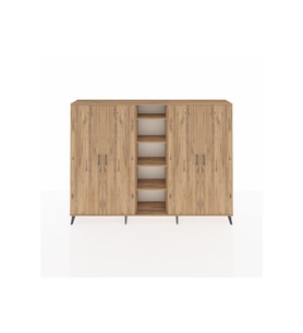 Arges Dolap 12 Raflı 4 Kapaklı 220x30x163 Çam-Çam