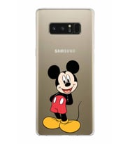 Samsung Galaxy Note 8 Kapak Mickey Mouse Tasarımlı Şeffaf Silikon Kılıf