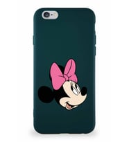 Apple iPhone 6S Soft Premier Kapak Minnie Mouse-A Tasarımlı Silikon Kılıf - Yeşil (Şeffaf)