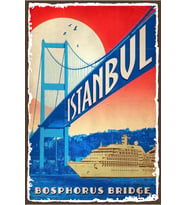 İstanbul Tasarımlı Ahşap Poster